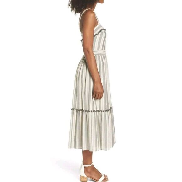 Maggy London Women's Stripe Flounce Sundress With Tassles Size US 8 - Picture 11 of 11